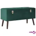 vidaXL Bench with Storage Compartment Green 80 cm Velvet