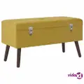 vidaXL Bench with Storage Compartment Mustard Yellow 80 cm Velvet