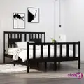 vidaXL Bed Frame Black Solid Wood 137x187 cm Double Size