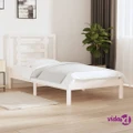 vidaXL Bed Frame White Solid Wood Pine 92x187 cm Single Size