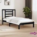 vidaXL Bed Frame Black Solid Wood Pine 92x187 cm Single Size
