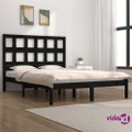 vidaXL Bed Frame Black Solid Wood Pine 153x203 cm Queen Size