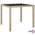 vidaXL Garden Table Beige 90x90x75 cm Poly Rattan