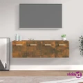vidaXL Wall Cabinets 2 pcs Smoked Oak 60x36.5x35 cm Engineered Wood