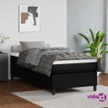 vidaXL Bed Frame Black 106x203 cm King Single Size Faux Leather
