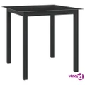 vidaXL Garden Table Black 80x80x74 cm Aluminium and Glass