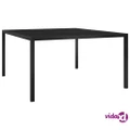 vidaXL Garden Table 130x130x72 cm Black Steel and Glass