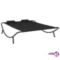 vidaXL Outdoor Lounge Bed Fabric Black