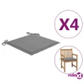 vidaXL Garden Chair Cushions 4 pcs Grey 50x50x3 cm Oxford Fabric