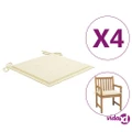 vidaXL Garden Chair Cushions 4 pcs Cream 50x50x3 cm Oxford Fabric