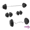 vidaXL Barbell and Dumbbell with Plates Set 120 kg