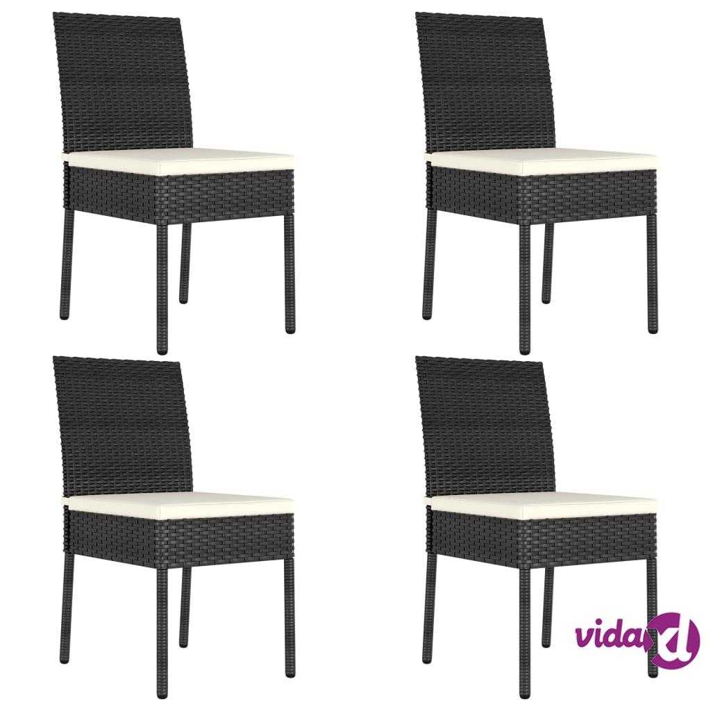 vidaXL Garden Dining Chairs 4 pcs Poly Rattan Black