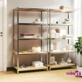 vidaXL 5-Layer Heavy-duty Shelves 2 pcs Silver Steel and Engineered Wood