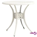 vidaXL Garden Table White 78x78x72 cm Cast Aluminium