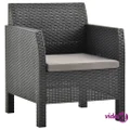 vidaXL Garden Chair with Cushion PP Rattan Anthracite