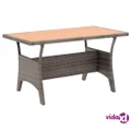 vidaXL Garden Table Grey 120x70x66 cm Poly Rattan