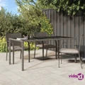 vidaXL Garden Table Grey 190x90x75 cm Tempered Glass and Poly Rattan