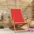 vidaXL Folding Beach Chair Solid Wood Teak Red