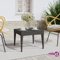 vidaXL Side Table Black 50x50x38 cm Poly Rattan and Tempered Glass