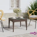 vidaXL Side Table Brown 50x50x38 cm Poly Rattan and Tempered Glass