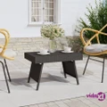 vidaXL Foldable Side Table Black 60x40x38 cm Poly Rattan