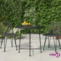 vidaXL Dining Table Black Ø80 cm Tempered Glass and Steel