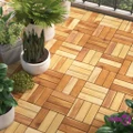vidaXL Decking Tiles 10 pcs 30x30 cm Solid Wood Teak