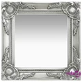 vidaXL Wall Mirror Baroque Style 40x40 cm Silver