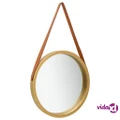 vidaXL Wall Mirror with Strap 50 cm Gold