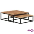 vidaXL Nesting Coffee Tables 2 pcs Solid Acacia Wood