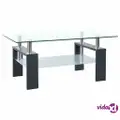 vidaXL Coffee Table Grey and Transparent 95x55x40 cm Tempered Glass