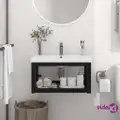 vidaXL Wall-mounted Bathroom Washbasin Frame Black 59x38x31 cm Iron