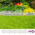 vidaXL White Lawn Divider 17 pcs / 10 m