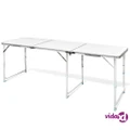 vidaXL Foldable Camping Table Height Adjustable Aluminium 180 x 60 cm