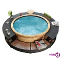 vidaXL Hot Tub Surround Black Poly Rattan