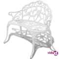 vidaXL Garden Bench 100 cm Cast Aluminium White