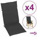 vidaXL Garden Highback Chair Cushions 4 pcs Anthracite 120x50x3 cm Fabric