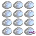 vidaXL Outdoor Solar Wall Lamps LED 12 pcs Round Silver