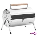 vidaXL Portable Tabletop Charcoal BBQ Grill Stainless Steel Double Grids
