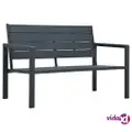 vidaXL Garden Bench 120 cm HDPE Grey Wood Look