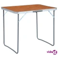 vidaXL Foldable Camping Table with Metal Frame 80x60 cm
