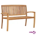 vidaXL 2-Seater Stacking Garden Bench 128.5 cm Solid Teak Wood