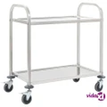 vidaXL 2-Tier Kitchen Trolley 96.5x55x90 cm Stainless Steel