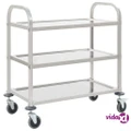 vidaXL 3-Tier Kitchen Trolley 95x45x83.5 cm Stainless Steel