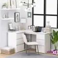 vidaXL Corner Desk White 145x100x76 cm Engineered Wood