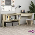 vidaXL Corner Desk Sonoma Oak 200x50x76 cm Engineered Wood