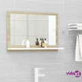 vidaXL Bathroom Mirror White and Sonoma Oak 60x10.5x37 cm Engineered Wood