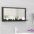 vidaXL Bathroom Mirror High Gloss Black 80x10.5x37 cm Engineered Wood