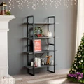 vidaXL 4-Tier Book Cabinet Grey 80x30x140 cm Solid Pine Wood
