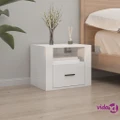 vidaXL Wall-mounted Bedside Cabinet High Gloss White 50x36x40 cm